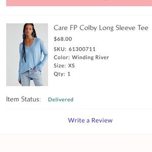 Free People Colby Long Sleeve Tee XS